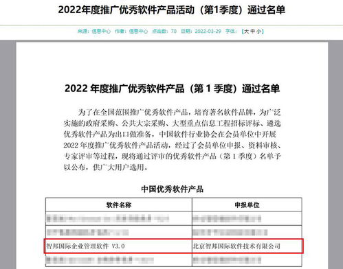 智邦国际企业管理软件荣获“中国优秀软件产品”称号，引领企业管理新篇章